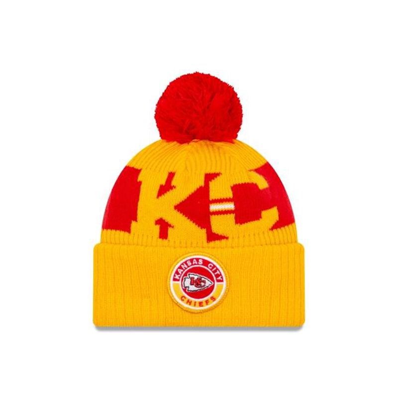 NFL Kansas City Chiefs Alternate Cold Weather Sport Knit (DWD1665) - Yellow New Era Beanies